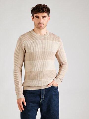 JACK & JONES Pulover 'HUGO' | bež barva: sprednja stran