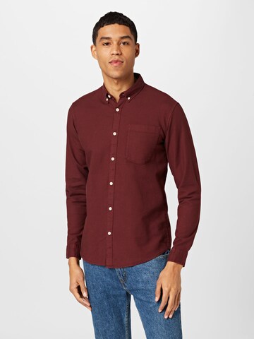 ESPRIT Slim fit Button Up Shirt in Red: front