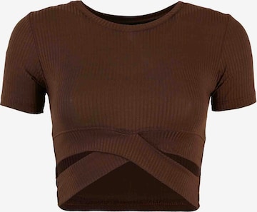 LELA Shirt in Bruin: voorkant