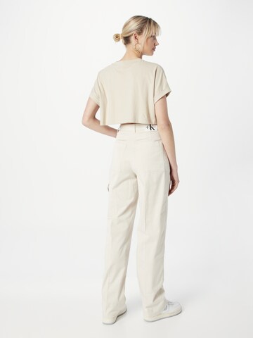 Calvin Klein Jeans Loosefit Cargobroek in Beige