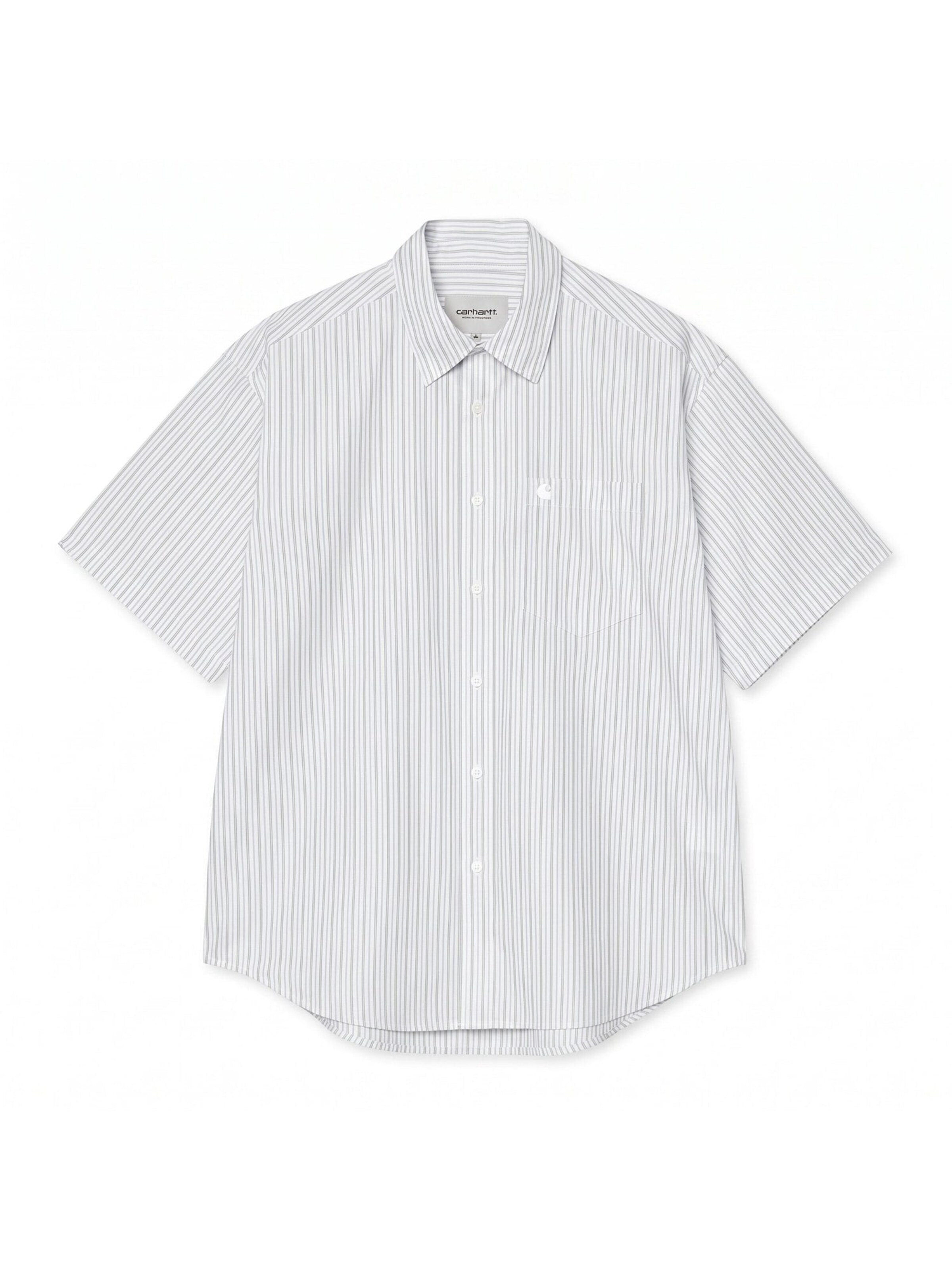 Comfort fit Camicia 'S/S KEENE SHIRT KEENE STRIPE WHITE' di Carhartt WIP in bianco: frontale