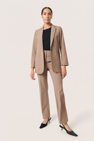 SOAKED IN LUXURY Flared Bukser med fals 'Corinne' i beige