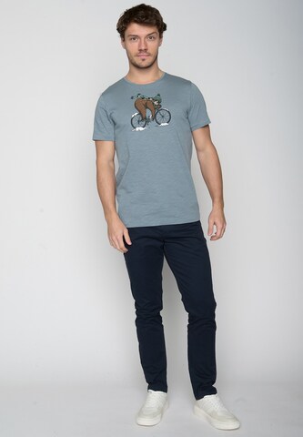 GREENBOMB Shirt 'Animal Sloth Ice' in Blauw