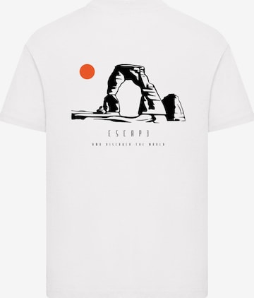 T-Shirt 'Escape Discover the World' F4NT4STIC en blanc : devant