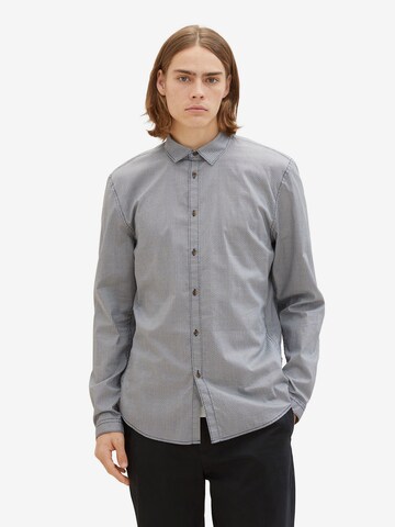 Coupe regular Chemise TOM TAILOR DENIM en bleu : devant