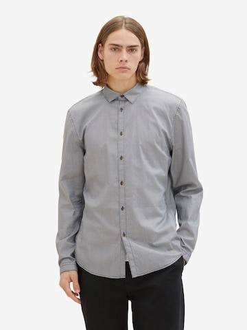 Coupe regular Chemise TOM TAILOR DENIM en bleu : devant