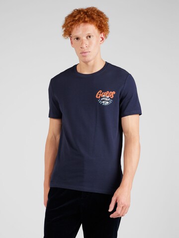Tricou de la GUESS pe albastru: față