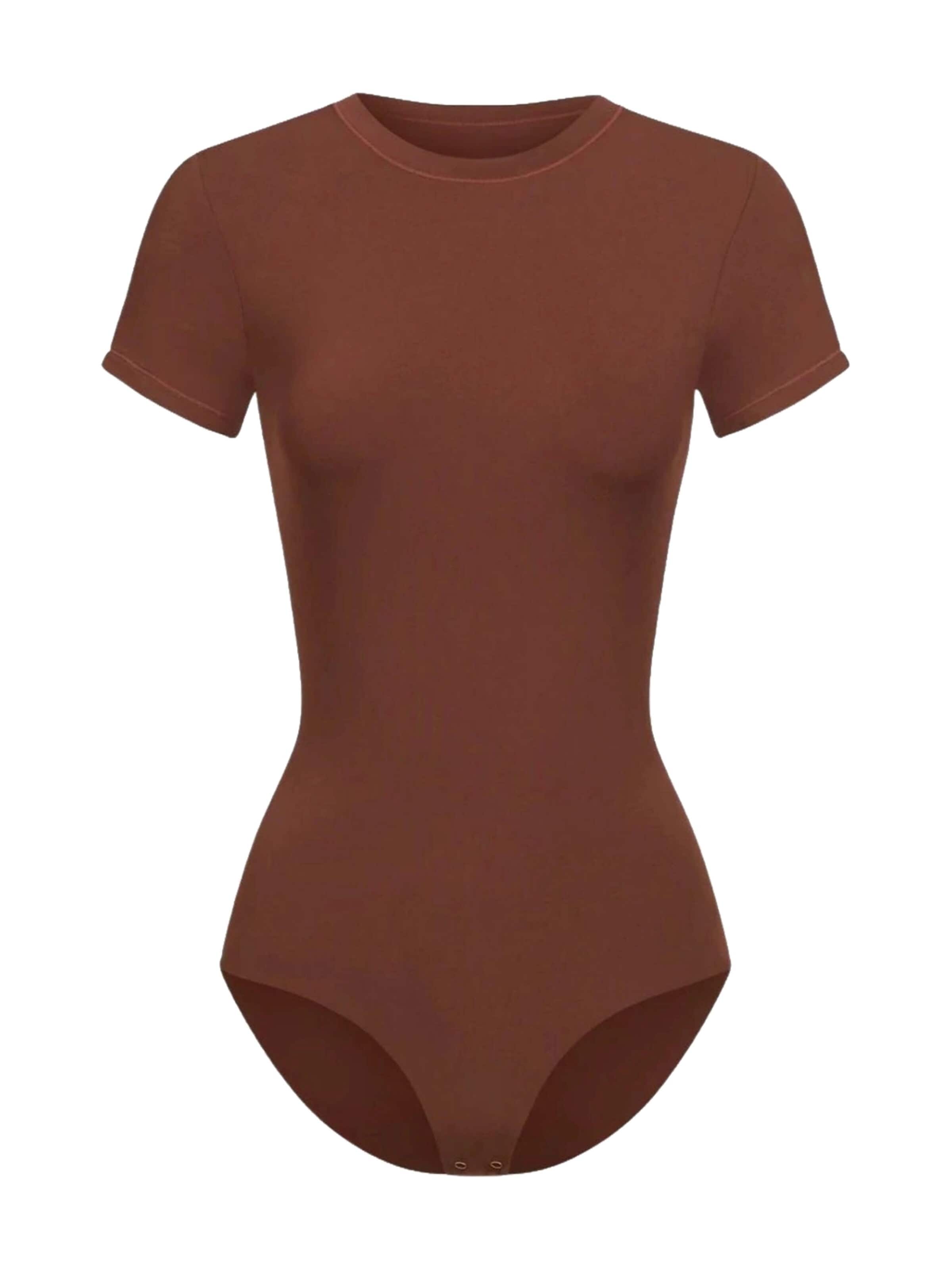 cfab Body 'Crew Neck T-Shirt Bodysuit'‌‌‌‌‌‌‌‌‌ in Braun: Vorderseite