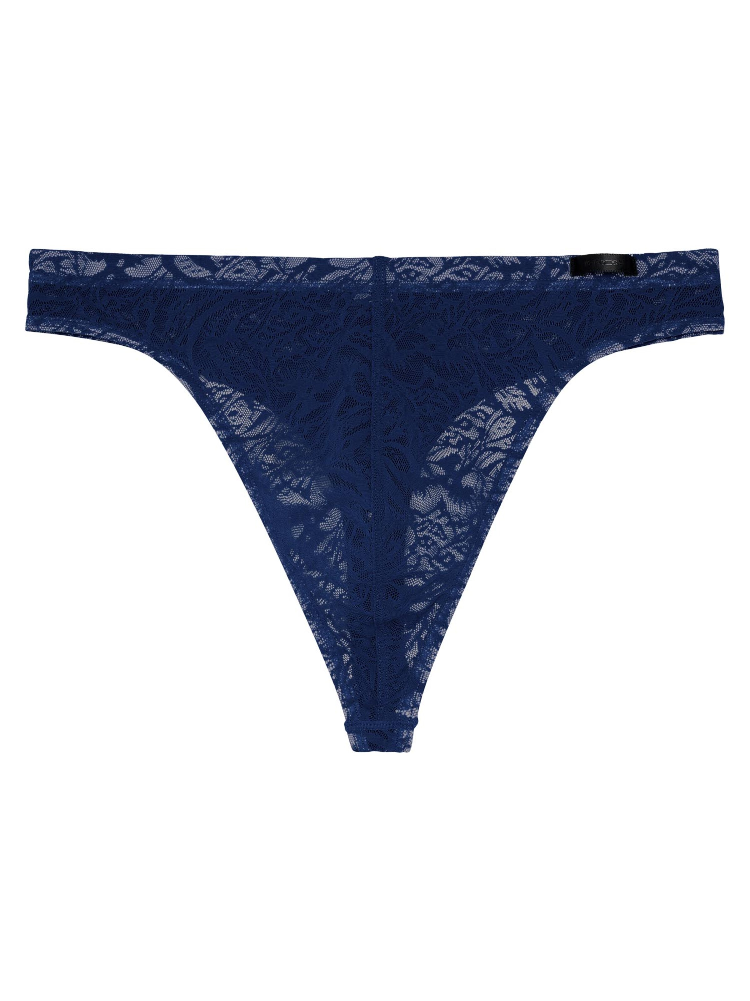 HOM Panty 'Free cut lace' in Blue: front