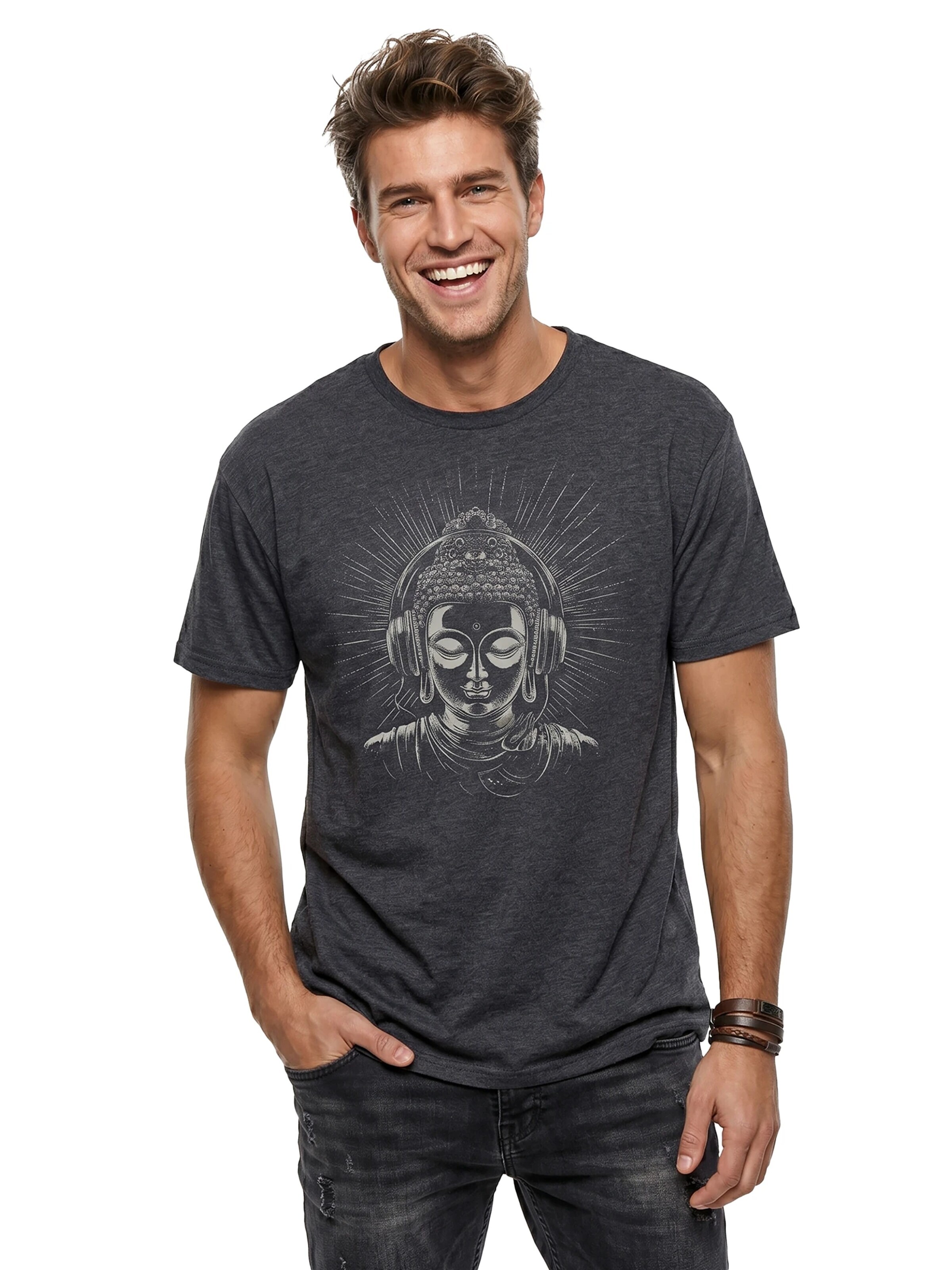 MAKAYA Shirt 'Buddha' in Grey