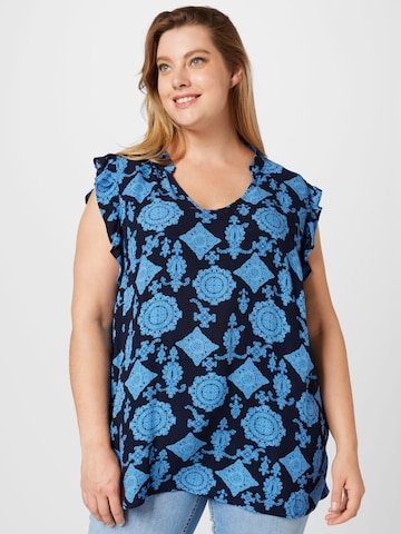 ONLY Carmakoma Blouse 'ZITTA' in Blauw: voorkant