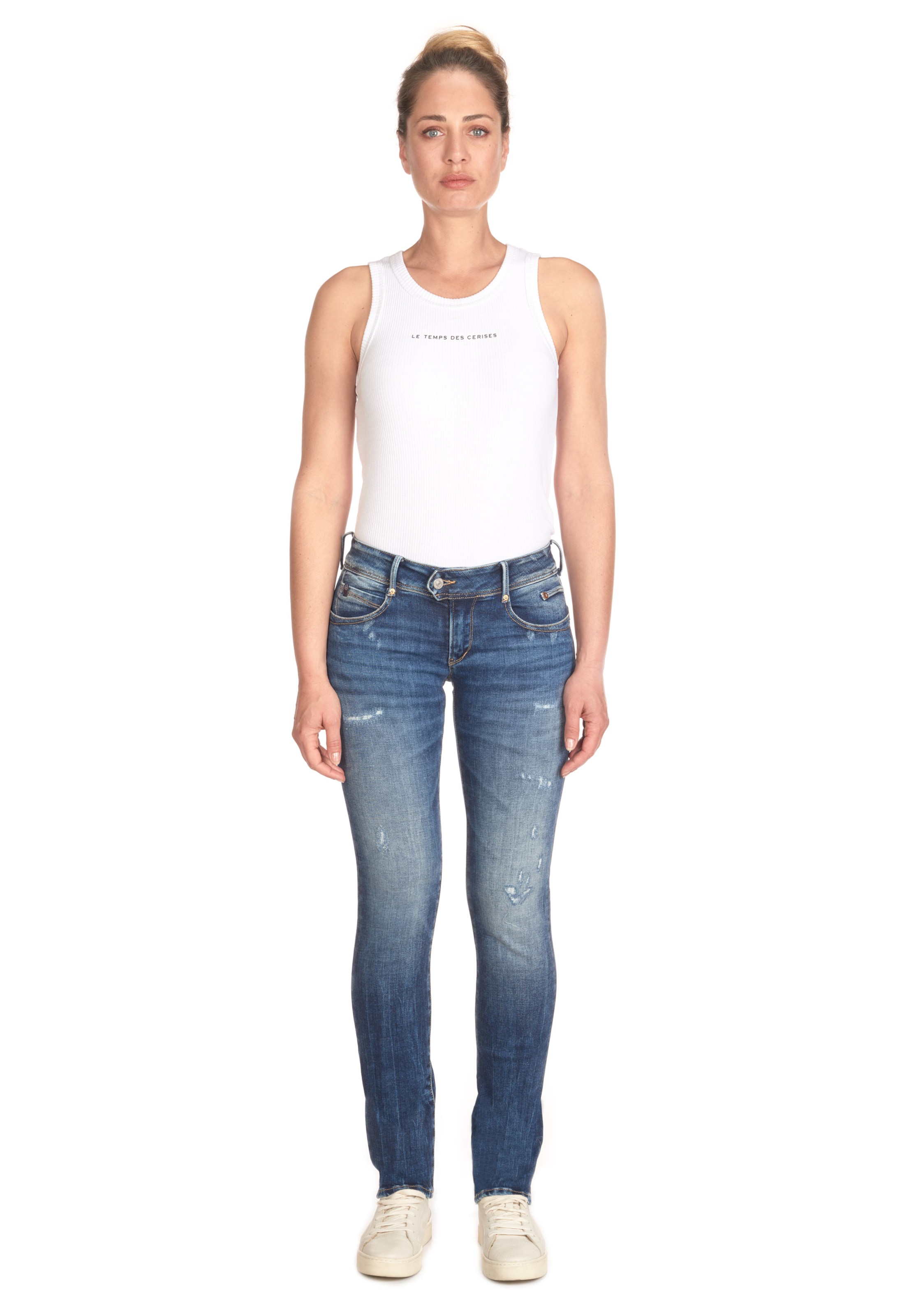 Le Temps Des Cerises Slimfit Jeans 'PULPREG' in Blauw