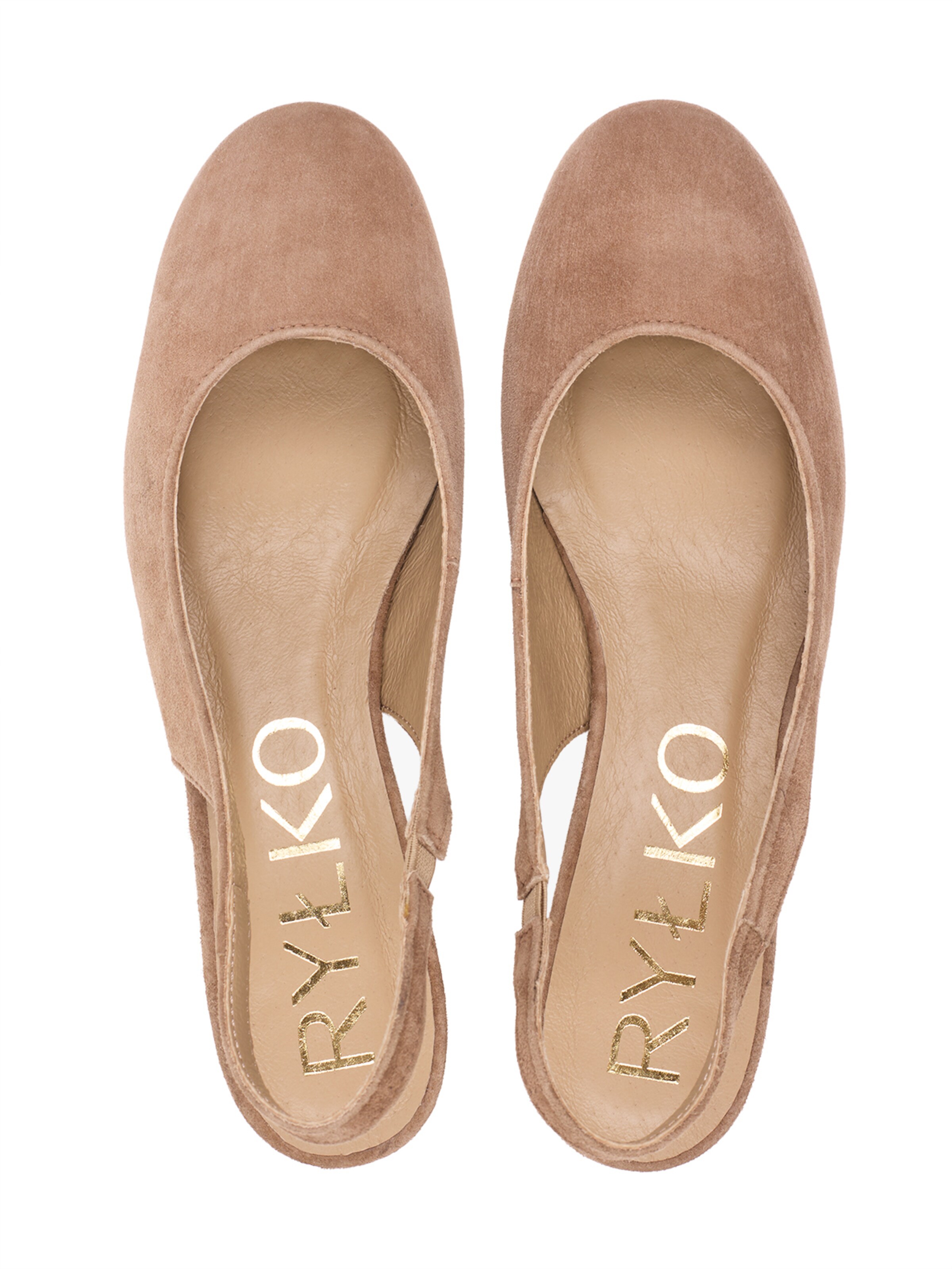 RYLKO Czółenka z wyciętą piętą w kolorze brązowy