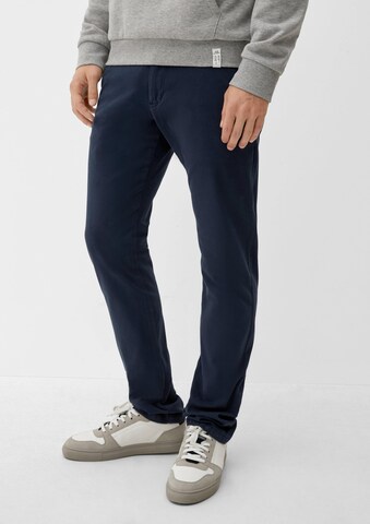 Coupe slim Pantalon chino 'RICK' QS en bleu : devant