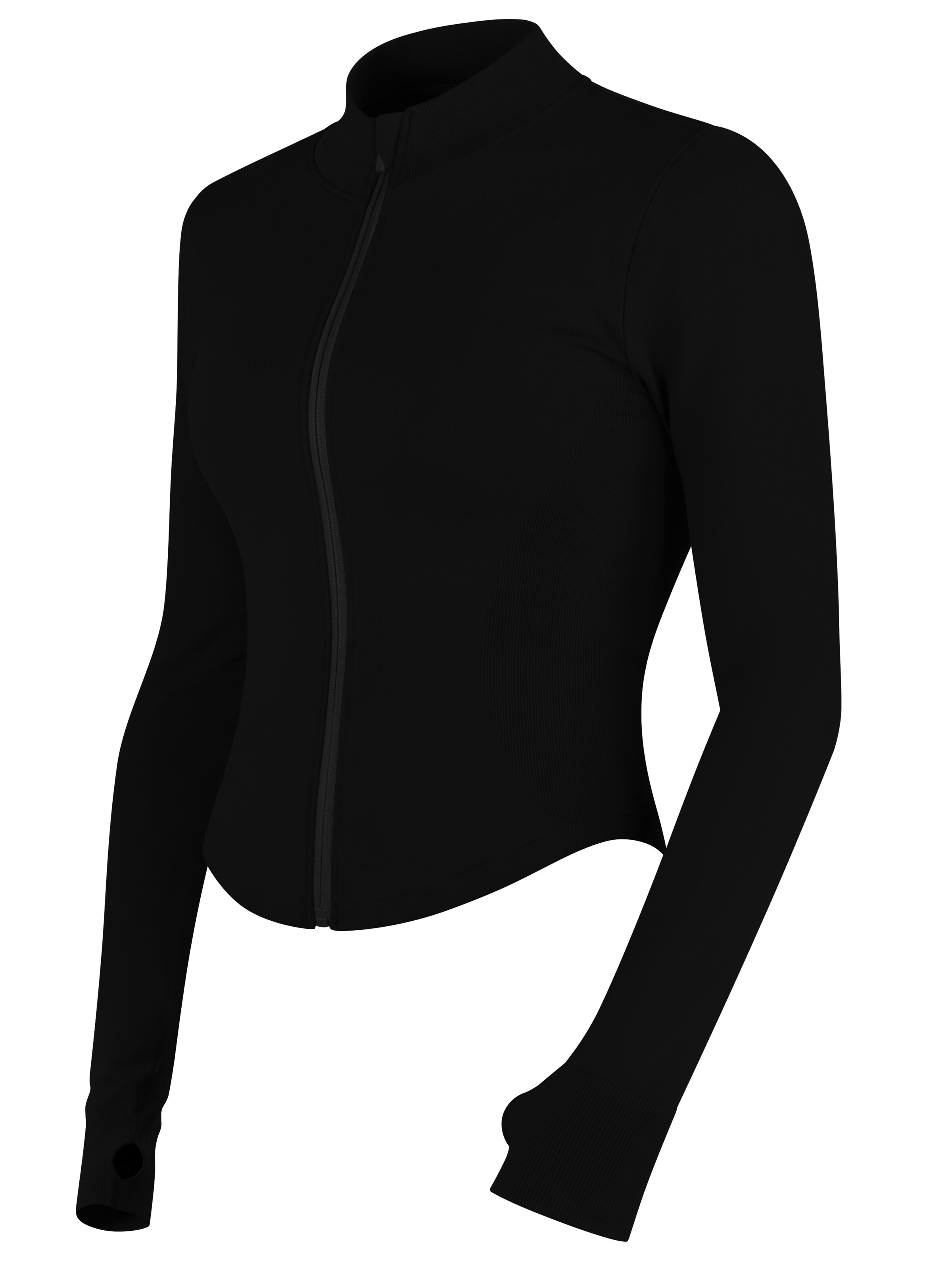 Circle Five Sportsweatjacke 'Shaping Zipper Sport sweat jacket'‌‌‌‌‌‌‌‌ in Schwarz: Vorderseite