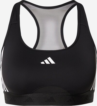 ADIDAS PERFORMANCE Sports bra 'Powerreact Training Medium-support Hyperglam' in Black / White, Item view