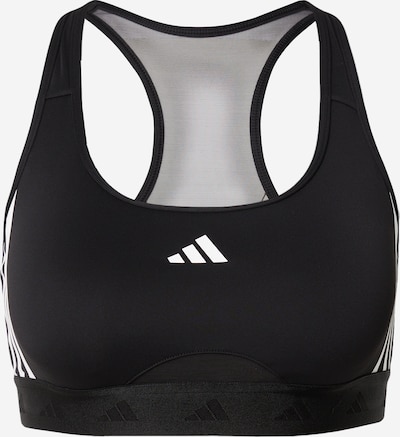 ADIDAS PERFORMANCE Sport bh 'Powerreact Training Medium-support Hyperglam' in de kleur Zwart / Wit, Productweergave