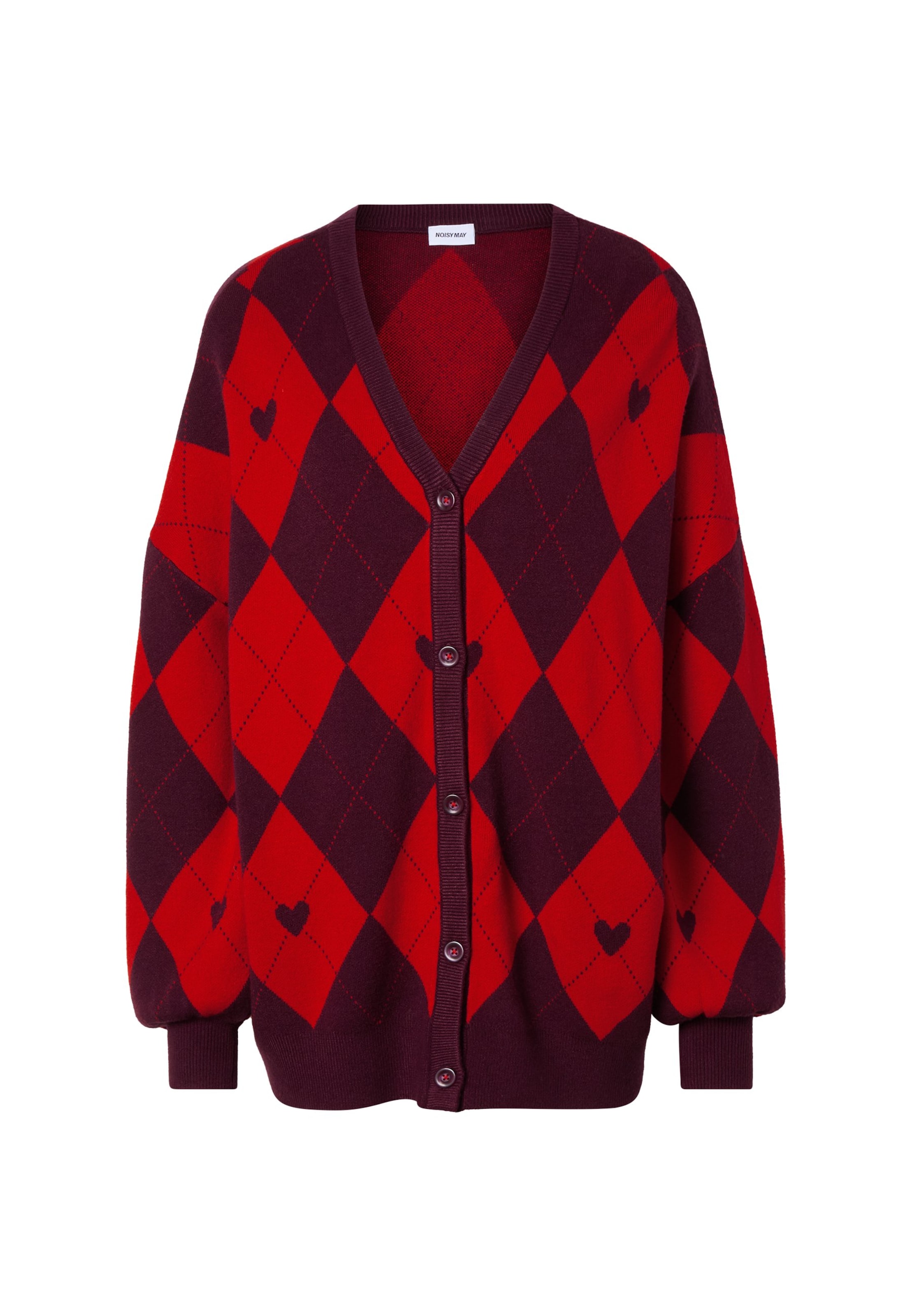 Noisy may Knit cardigan 'NMSHYLA' in Red: front