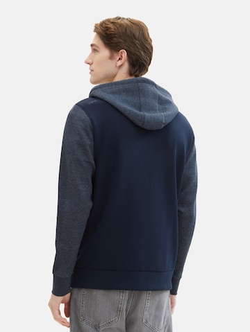 TOM TAILOR Zip-Up Hoodie in Blue