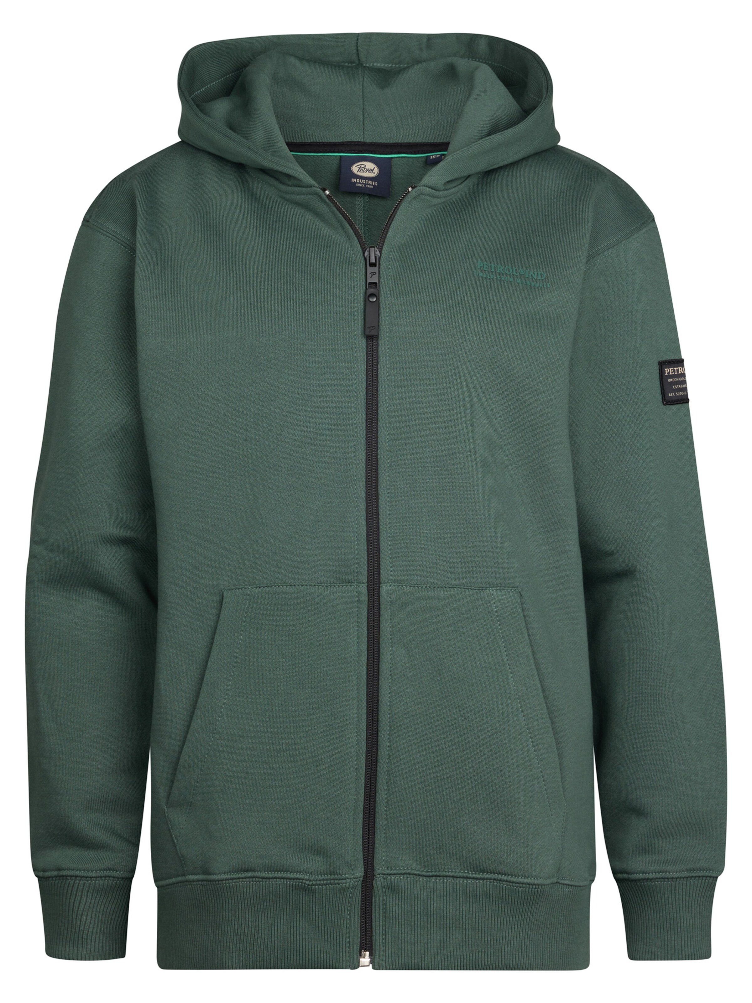 Petrol Industries Sweatvest in Groen: voorkant