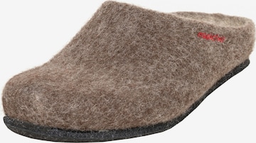 MagicFelt Slippers 'Filzpantoffel Magicfelt 709' in Brown: front