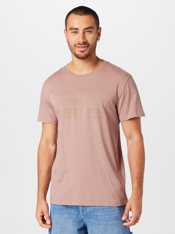 T-Shirt G-Star RAW en marron : devant