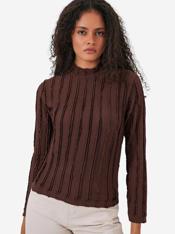 Camicia da donna di Bigdart in marrone: frontale