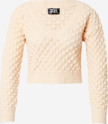 Parallel Lines Sweater in Beige: front