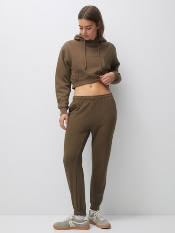 Pull&Bear Дънки Tapered Leg Панталон в зелено