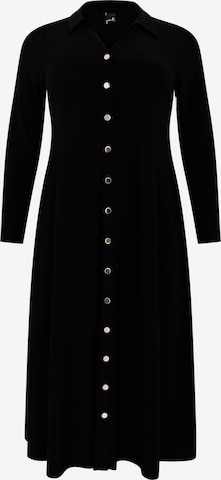 Yoek Shirt Dress in Black: front