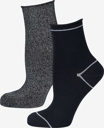 Nur Die Basicsocken ' Glamour ' in Grau: Vorderseite