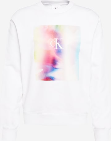 Sweat-shirt 'PRIDE' Calvin Klein Jeans en blanc : devant