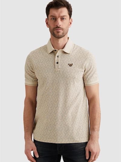 Maglietta 'Polo shirt with allover print and ribbed collar' in S PME Legend di colore beige, Visualizzazione prodotti