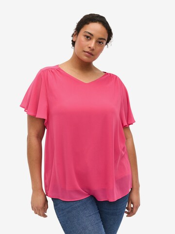 Zizzi - Blusa 'Jagger' en rosa: frente