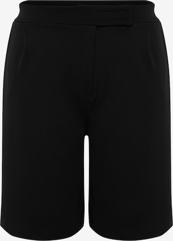 Trendyol Curveregular Hlače - crna boja: prednji dio