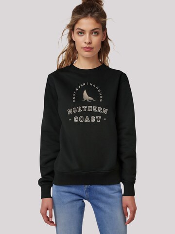 F4NT4STIC Sweatshirt 'Robbe Knut & Jan Hamburg' in Schwarz: Vorderseite