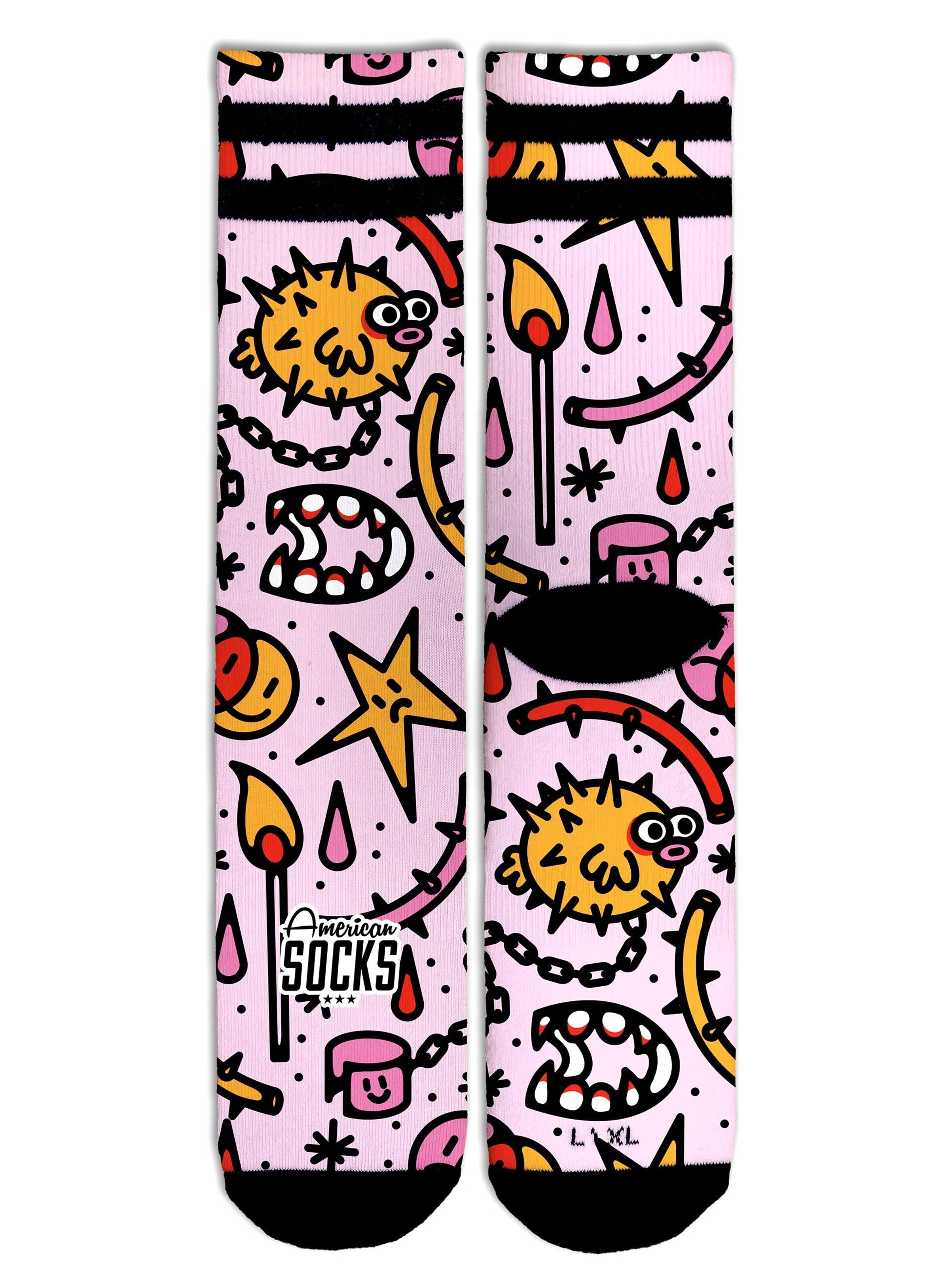 Chaussettes 'Blowfish - Mid High' American Socks en rose