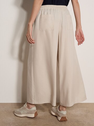 Apricot Wide Leg Slub Linen Wide-Leg Trousers ' ' in Beige
