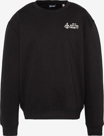 Schott NYC Sweatshirt in Schwarz: Vorderseite