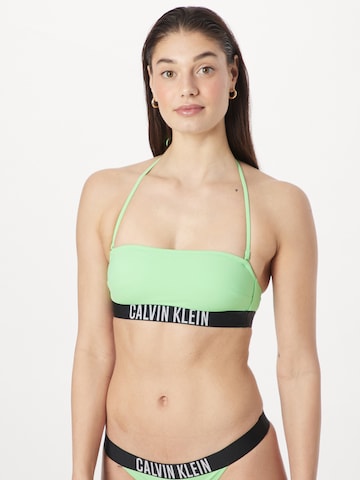Calvin Klein Swimwear - Bandeau Top de bikini en verde: frente