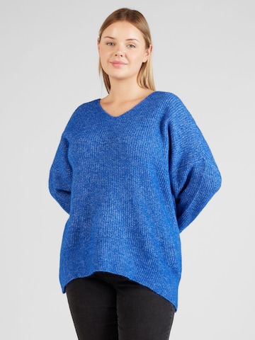 Pull-over 'Mili' Vero Moda Curve en bleu : devant