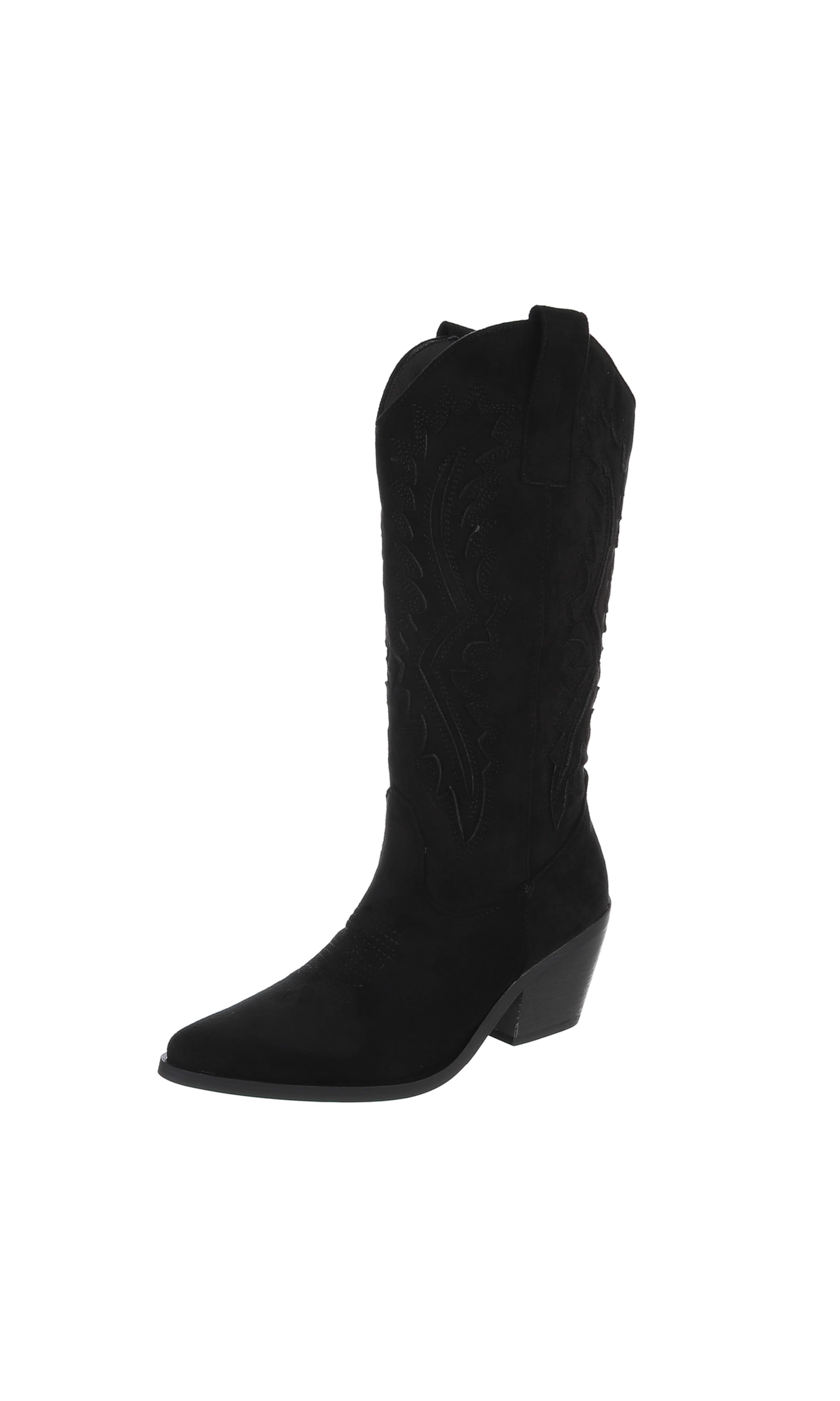 Ital-Design Cowboystiefel in Schwarz: Vorderseite
