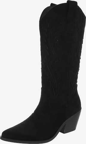 Ital-Design Cowboystiefel in Schwarz: Vorderseite