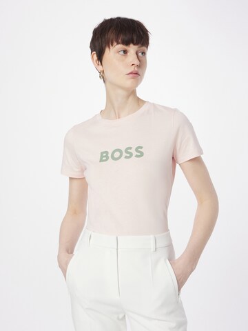 BOSS T-Shirt 'Elogo' in Pink: Vorderseite
