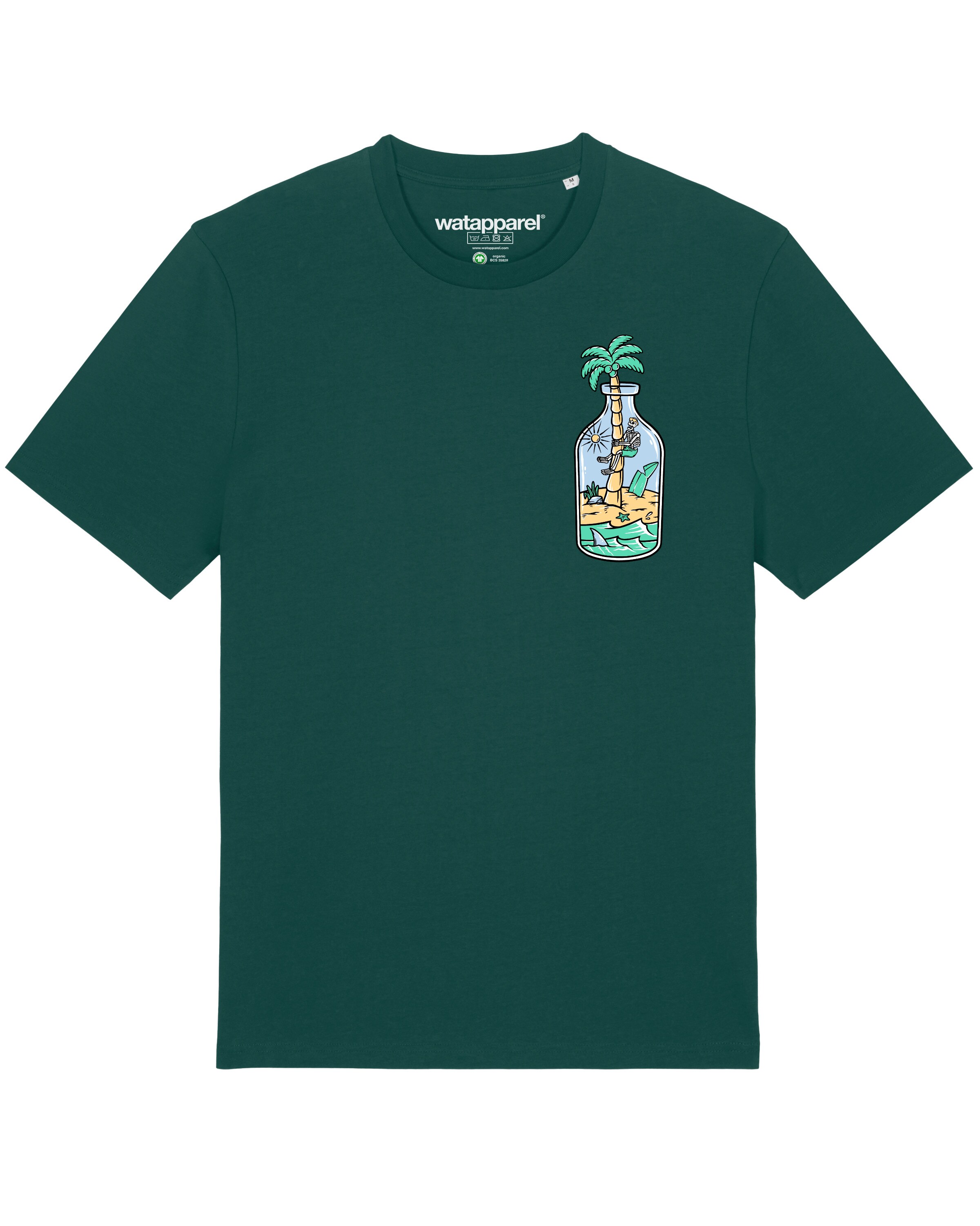 Watapparel Shirt &#x27;Holiday in a bottle&#x27; in Green: front