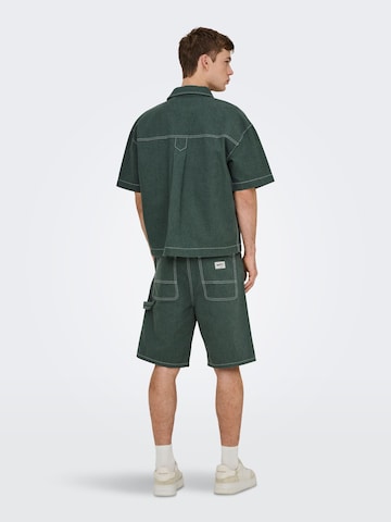 Only & Sons Comfort Fit Skjorte 'ONSZealand' i grøn