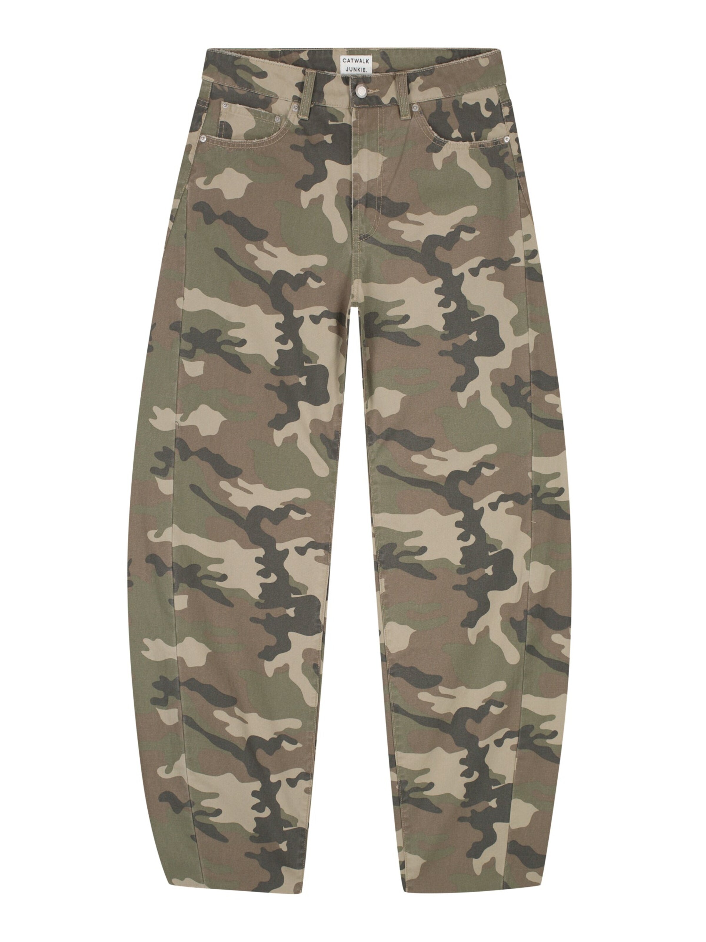 Marvé Amsterdam Vat Jeans 'Camo Jeans' in Groen: voorkant
