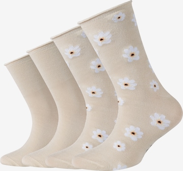 s.Oliver Socks 'Silky Touch Flower' in Beige: front