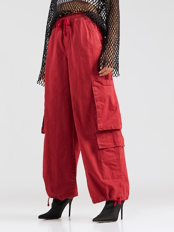 TOPSHOP - Perna larga Calças em vermelho: frente