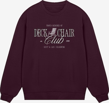F4NT4STIC Sweatshirt 'Deck Chair Club Knut und Jan' in Red: front